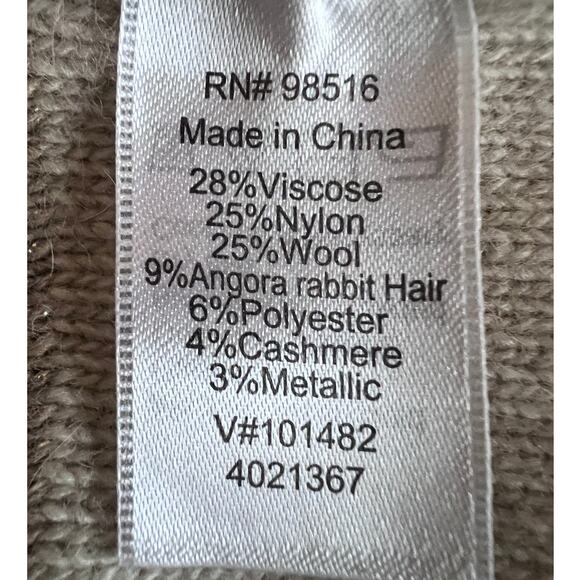 Coldwater Creek L/14 Boatneck Shimmer Striped Angora Cashmere Wool Blend Sweater - Picture 10 of 12